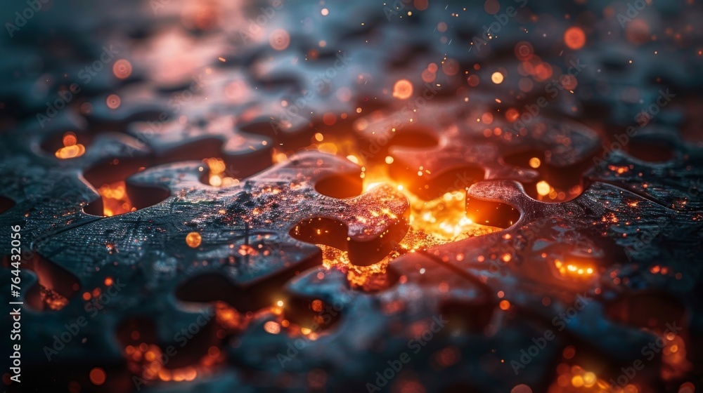 A group of puzzle pieces of different sizes and shapes fitting together perfectly representing the idea that despite differences all elements in the universe are connected A group of puzzle pieces of different sizes and shapes fitting together perfectly representing the idea that despite differences all elements in the universe are connected