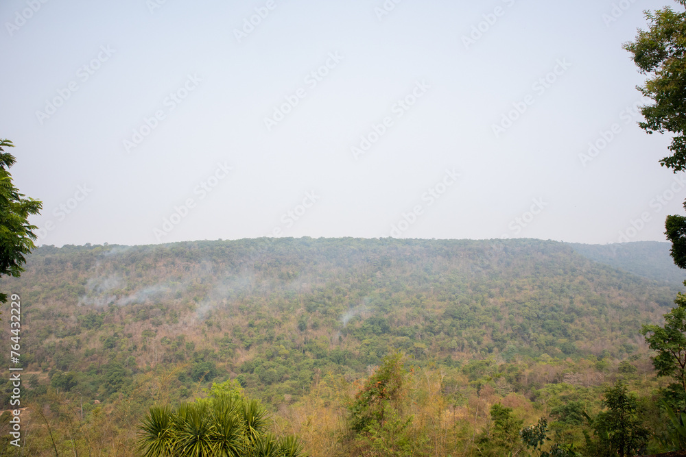 landscape view of Tham Pha Nam Thip Non-hunting Area at Roi Et province, Thailand