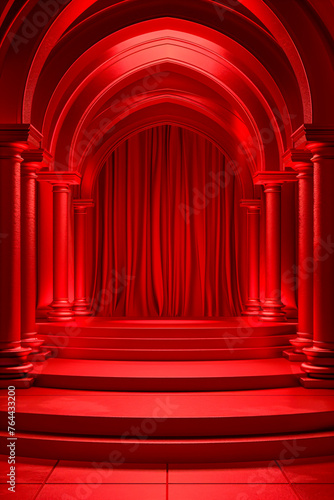 Elegant red curtain stage background  symbolizing theatrical performance and entertainment events