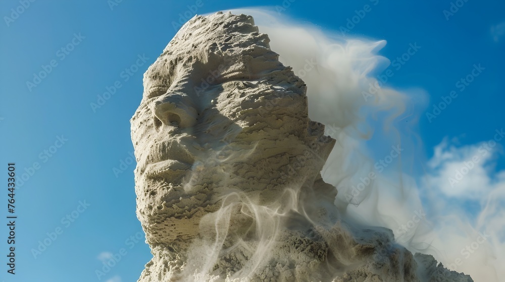 Fototapeta premium Towering Sandstone Monolith Weathered by Relentless Desert Winds