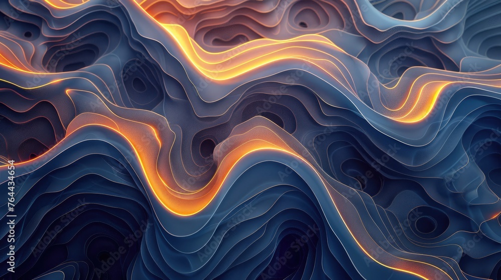 The background of organic lines is dark blue and orange. The background of organic lines is dark blue and orange.