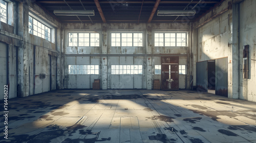 空っぽの倉庫の内観 物流イメージ
