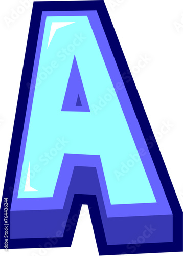 3D Cartoon Letter Alphabet Vector Element A