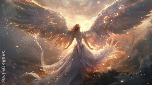 奇跡を起こす神秘的な人物　スピリチュアルイメージ	
