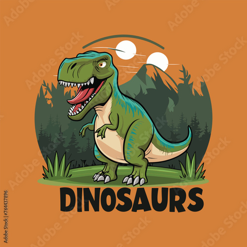 Dinosaur t-shirt design template. Dinosaur vector design for t shirt printing