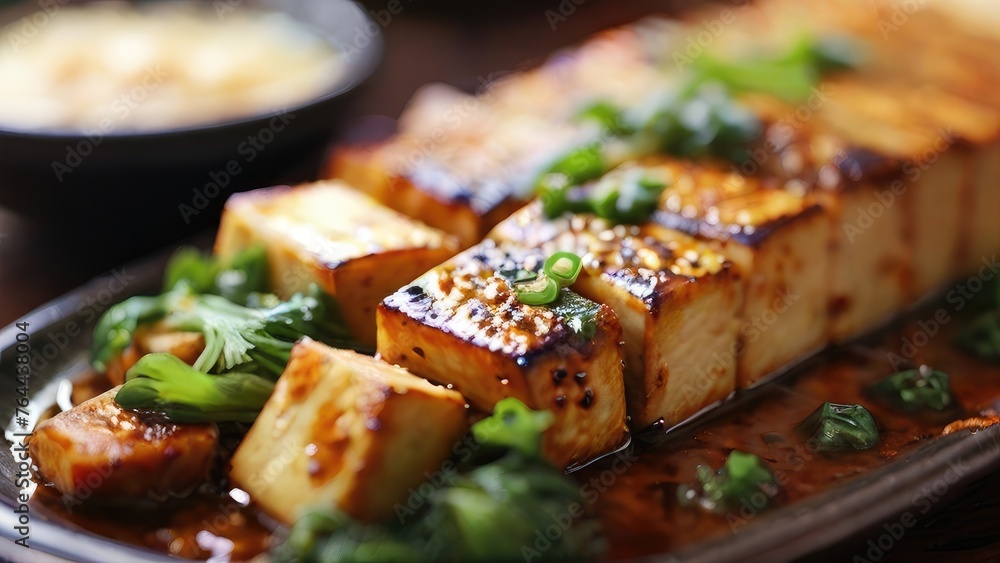 grilled tofu with vegetables
