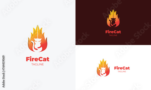 FireCat Logo, Fire & Cat Logo