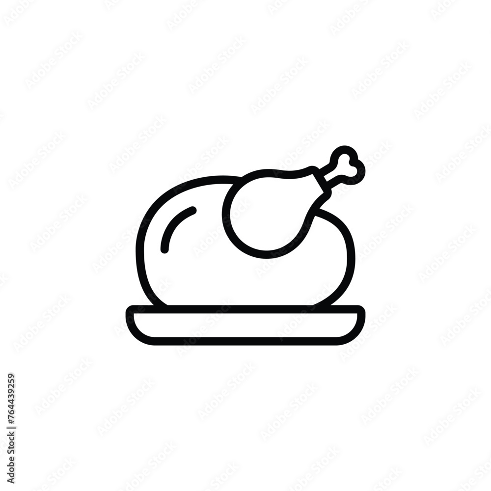 chicken dish icon vector