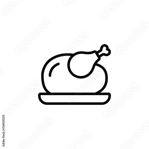 chicken dish icon vector
