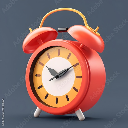 modern 3d illustration of alarm clock icon