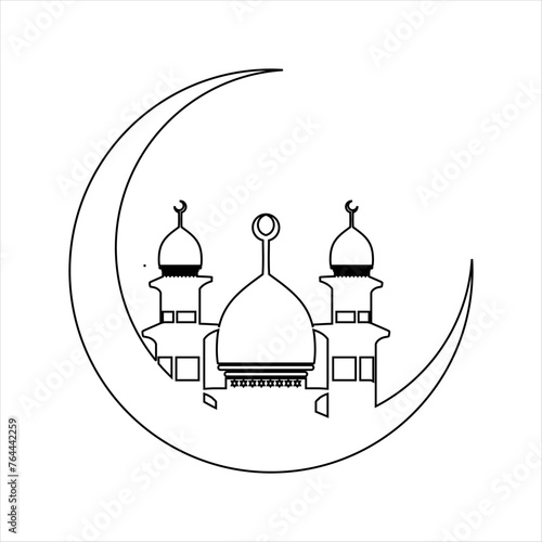 Outline mosque illustration vector element