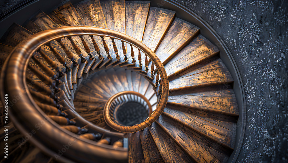 Spiral Staircase in Historic Building, Architectural Design and Pattern