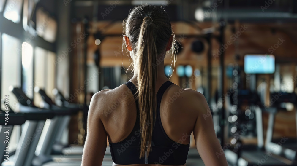 Back View of Woman Wearing Sports Bra and Sportswear Back View of Woman Wearing Sports Bra and Sportswear