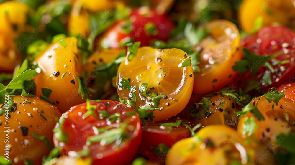 Savor the Freshness Vibrant Garden Salad with Ripe Cherry Tomatoes and Herbs