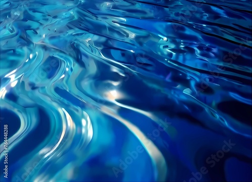 光を反射する青のグラデーション水面テクスチャ風壁紙