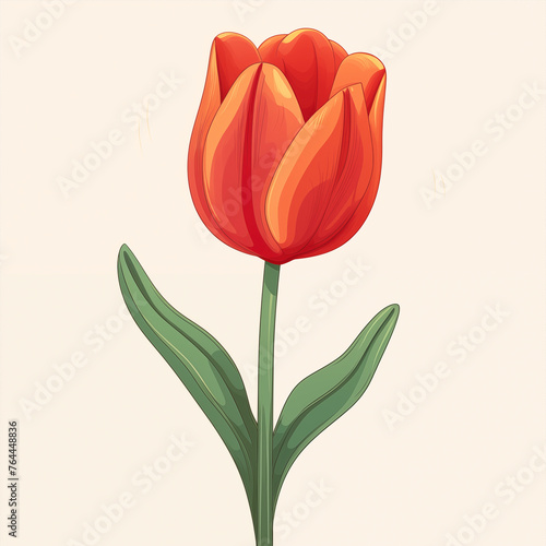 cartoon tulip illustration material