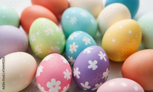 Eggs, сolorful easter eggs, pastel colors. Happy Easter, cute eggs © Andrey