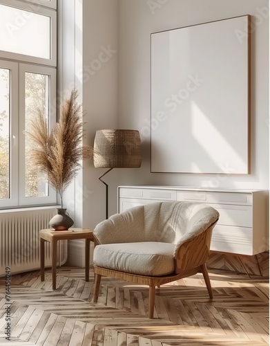 Mockup of a Modern Interior Background for Home Decor. Presented in 3D Render. Made with Generative AI Technology