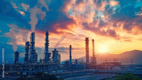 Wallpaper Mural Twilight Sky Power Plant Energy Power Station area and the petrochemical sector. Torontodigital.ca