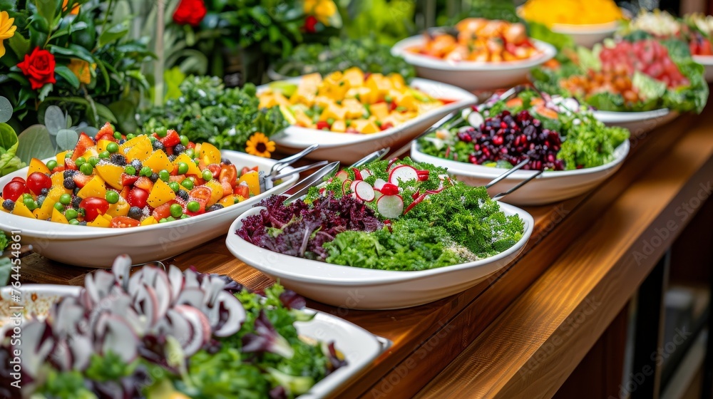 Fresh and Vibrant Gourmet Salad Buffet A Colorful Array of Healthy and Delicious Options for Any Event or Gathering