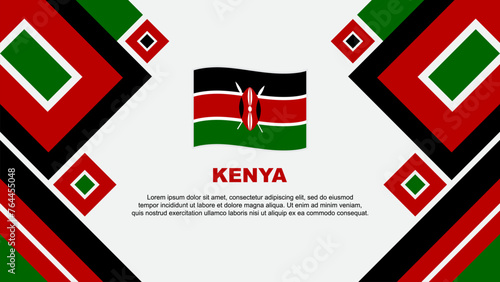 Kenya Flag Abstract Background Design Template. Kenya Independence Day Banner Wallpaper Vector Illustration. Kenya Cartoon