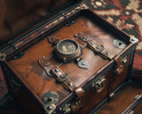 Close-up of a businessmans suitcase slightly open to reveal a hidden time bomb.