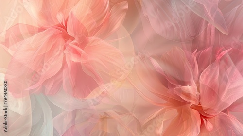 "Translucent floral illustration with a soft focus on a warm backdrop. Conceptual artwork for design and greeting cards."