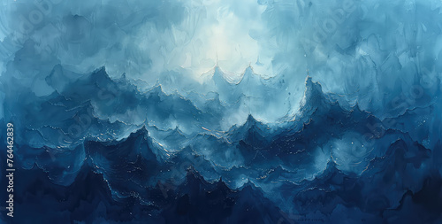 Iceberg in the sea. Created with Ai photo