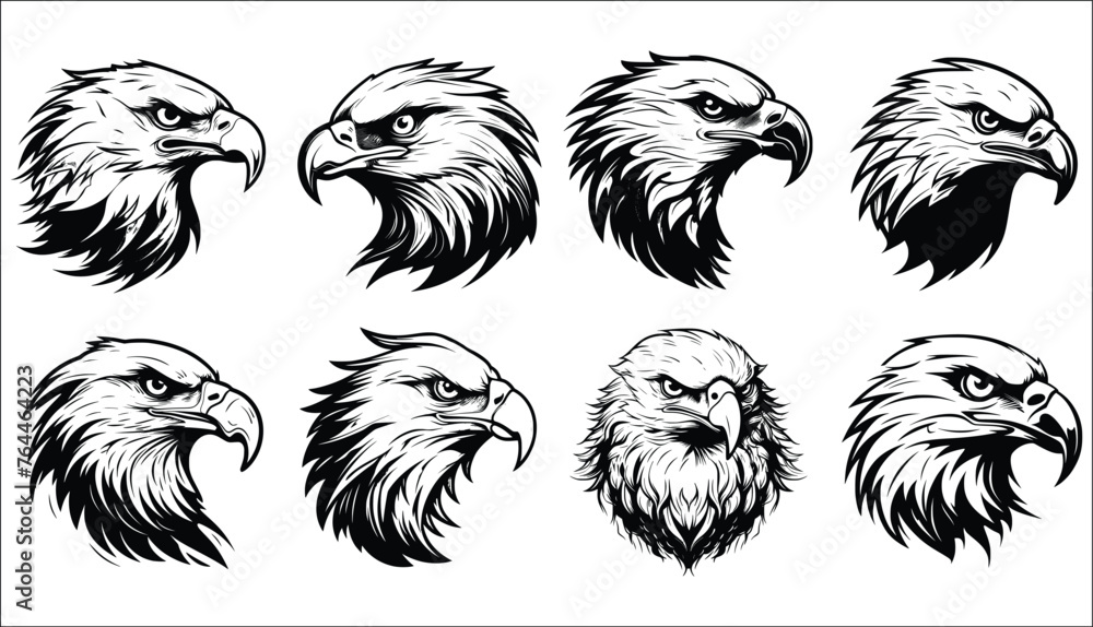 Black and white eagle head, Mascot Head of Eagle, Eagle Head, Eagle head logo, Eagle head illustration vector Black and white eagle head, Mascot Head of Eagle, Eagle Head, Eagle head logo, Eagle head illustration vector