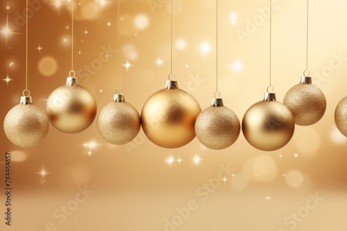 Christmas ornament on gold background