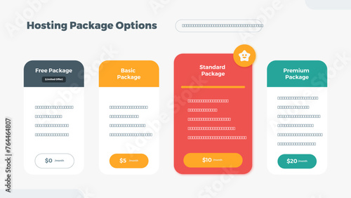 Hosting Package Pricing Table Comparison Infographic