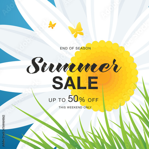 spring sale banner layout template design, vector illustration