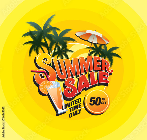 spring sale banner layout template design, vector illustration