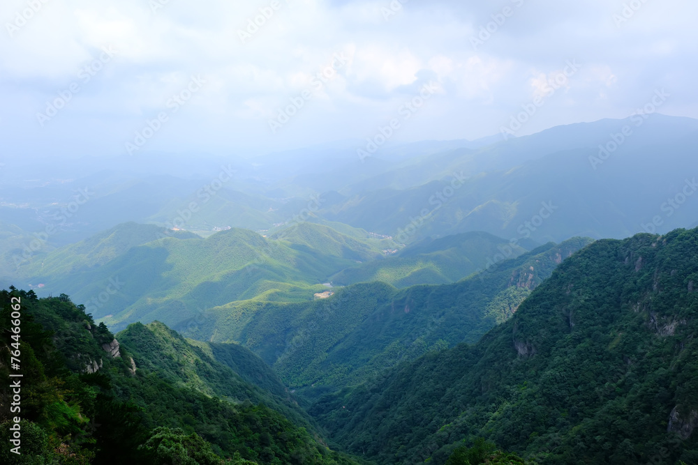 aerial view green mountain hill nature landscape. In Anji County, Huzhou, Zhejiang, China	
