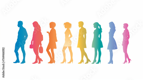 Gender Diversity Concept with Several Colorful Groups of People