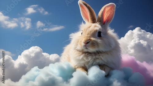 Cloud form with fluff Easter rabbit against a gloomy blue sky, cloud, form, fluff, easter, rabbit, gloomy, blue, sky, cloudy, overcast, bunny, skyview, cloudscape, fluffy, weather, gray, grey, cloudy photo