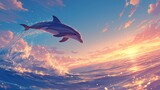 イルカと夕日の風景11