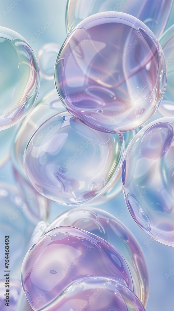 Delicate vertical background with gel transparent soft shapes, web wallpaper