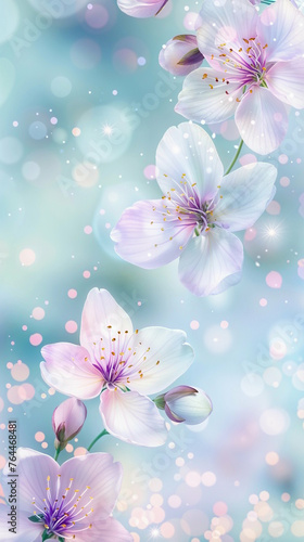 Delicate vertical background with sakura flowers, web wallpaper © YULIA