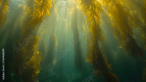 Underwater realms and capture a surreal ballet of kelp forests, showcasing the graceful movement of marine flora