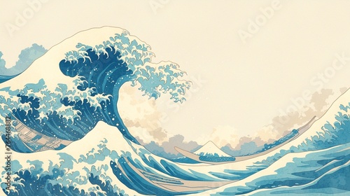 波しぶき、浮世絵2