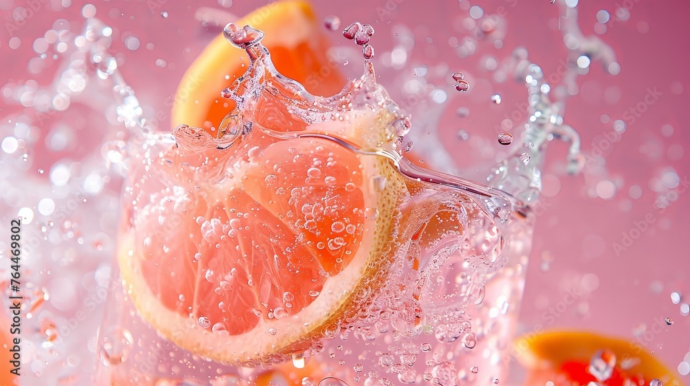 Photo Of Grapefruit Cocktail Top Angle Splash Photo Of Grapefruit Cocktail Top Angle Splash