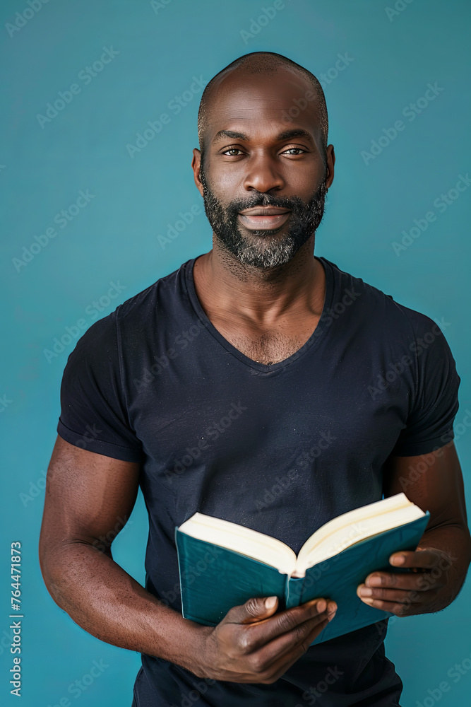 A handsome man holding a book A handsome man holding a book