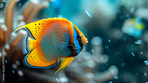 Underwater environments, capture vibrant and detailed portraits of tropical fish in their natural habitat © Samira
