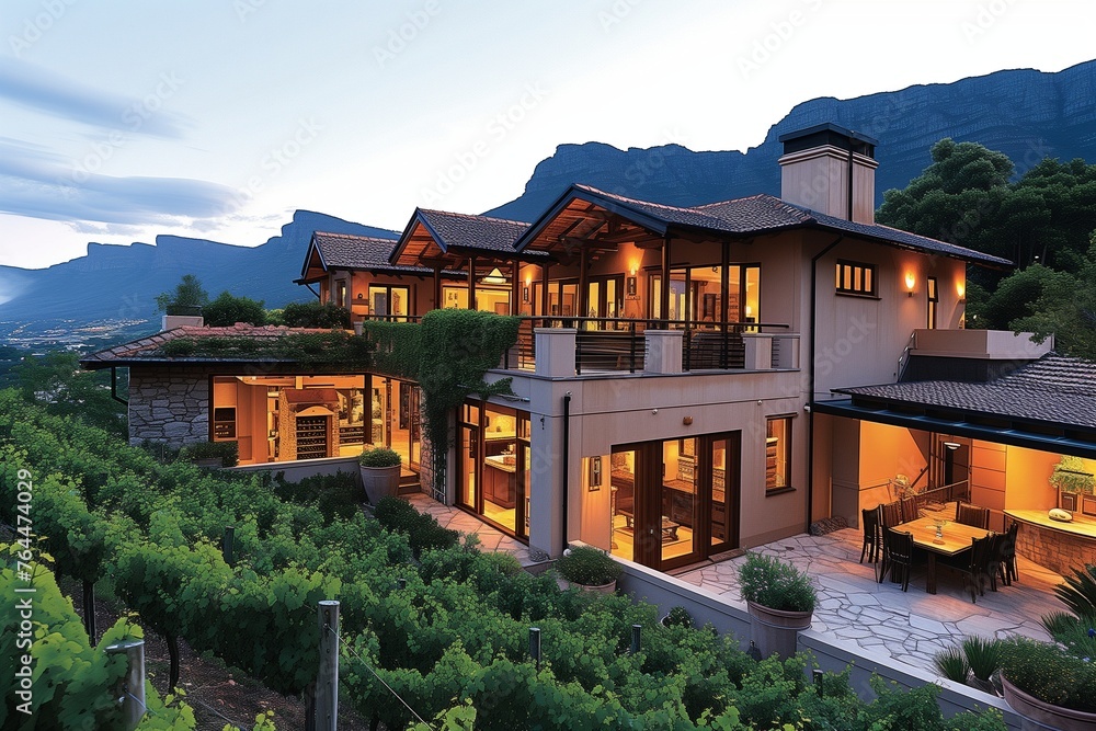 Obraz premium A Cape Town vineyard vista