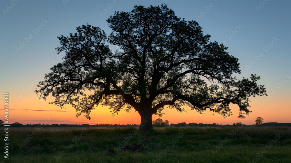 Visit historical or ancient trees during the evening. Capture the trees against the backdrop of a fading sunset