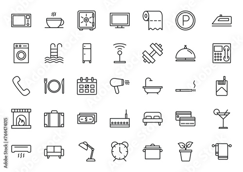 Amenities - Icons Pack, Hotel room, Real estate, icon