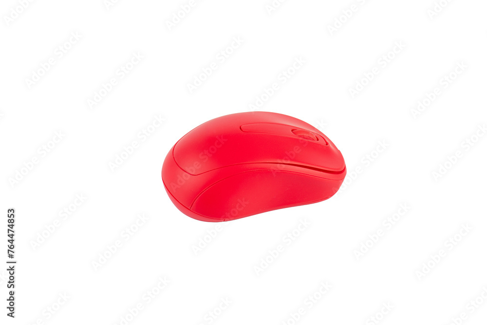 Modern computer red mouse isolated on transparent background Modern computer red mouse isolated on transparent background