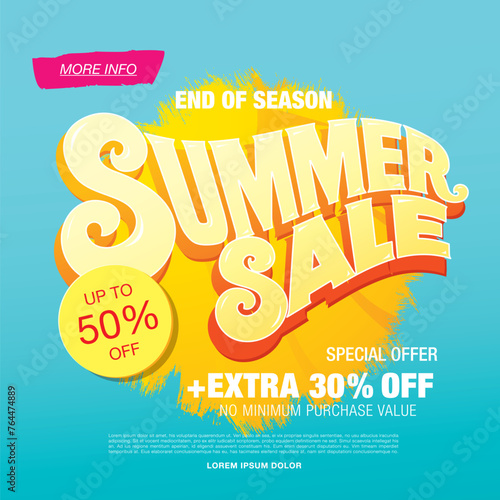 summer sale banner vector illustration