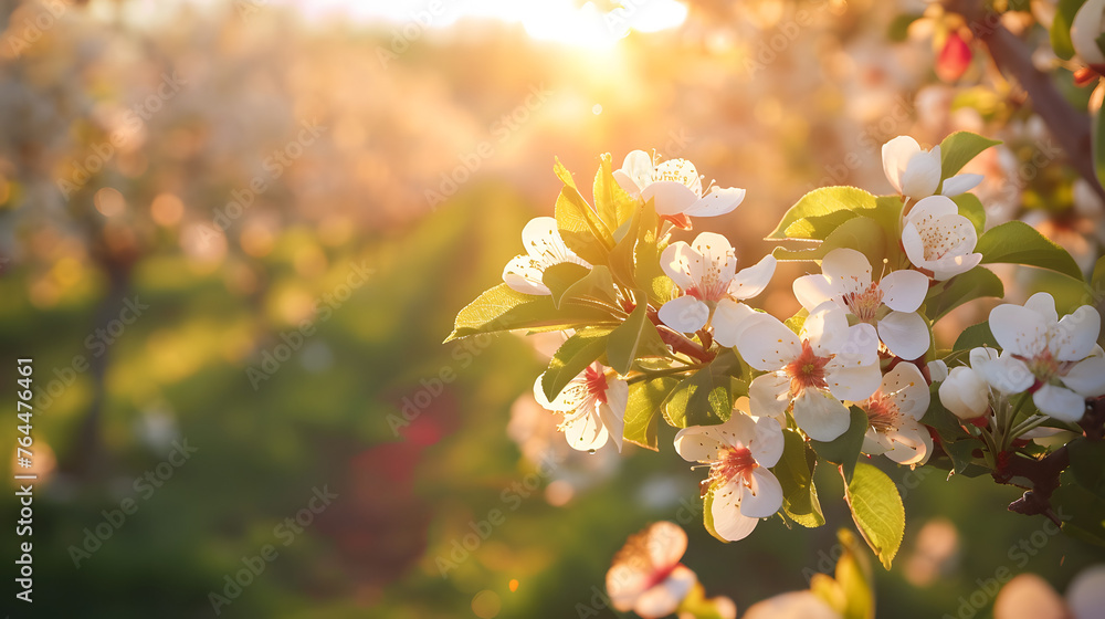 Orchards during the spring when fruit trees are in full bloom. Capture the explosion of colors and fragrances